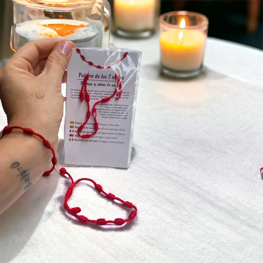 Pulsera roja 7 Nudos