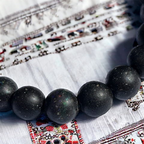 Pulsera de ópalo negro bola 8mm