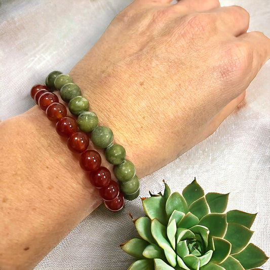 Dúo cornalina y Jade (enfoque, ,creatividad, fortuna y autoestima) Vega Luna Dream Vega Luna Dream PULSERA MINERAL