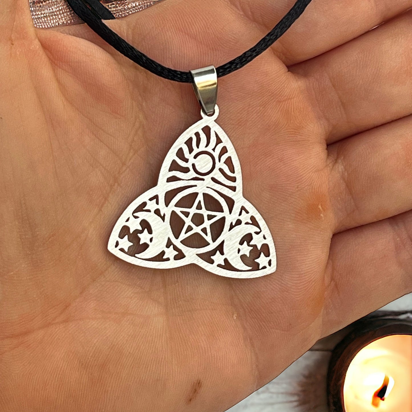 Colgante Triqueta y Símbolos acero inoxidable