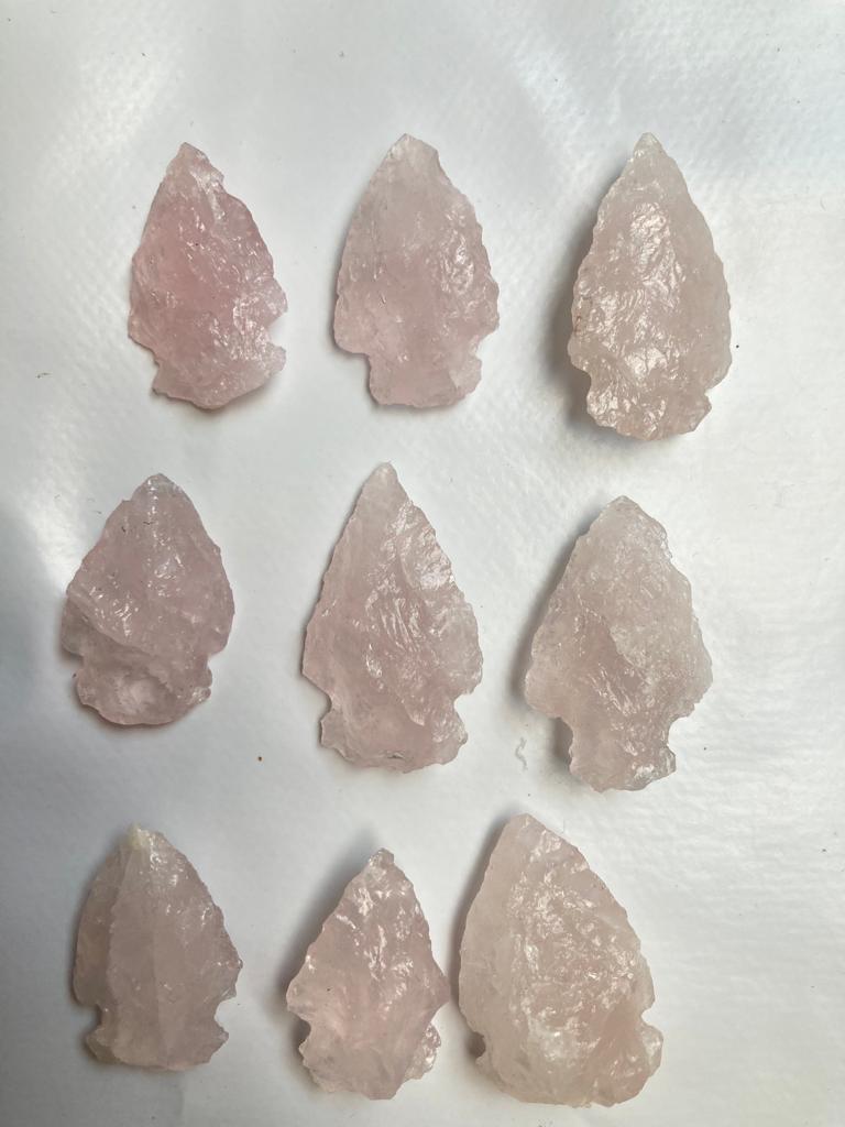 Punta de flecha de cuarzo Rosa