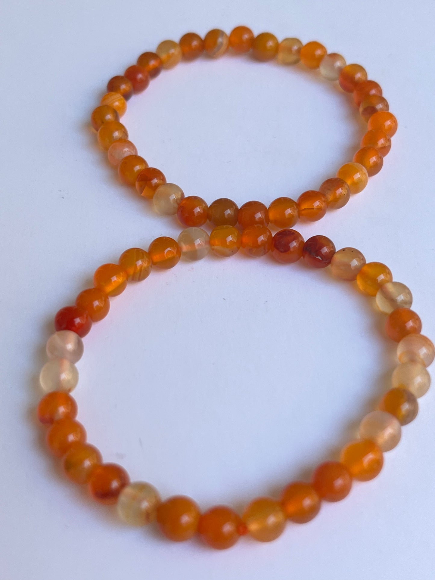 Pulsera bolita cornalina 6mm