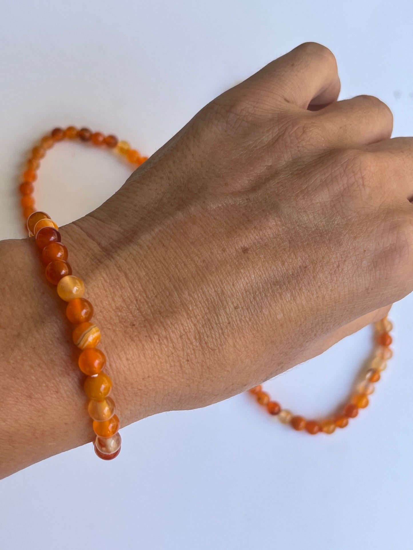 Pulsera bolita cornalina 6mm