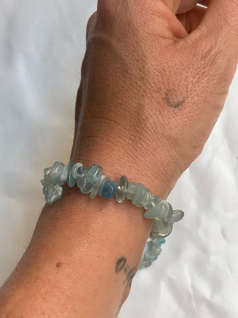 Pulsera chip de Aguamarina calidad extra