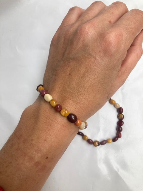 Pulsera bolitas de Jaspe Mokaíta