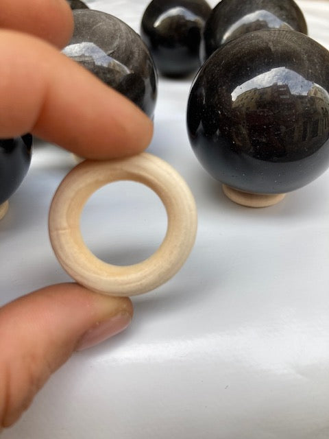 Esfera obsidiana plateada