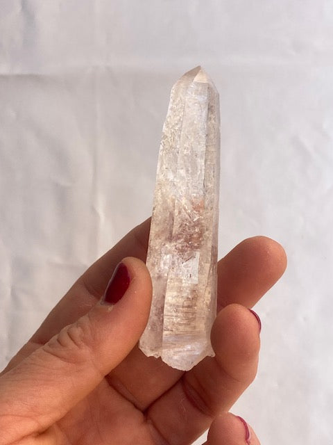 Punta Cuarzo Lemuriano Calidad Catedral con interferencia