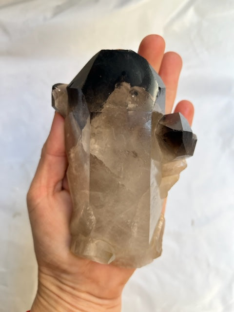 Punta cuarzo ahumado con maestrias