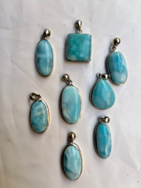 Colgante de Larimar y plata de Ley