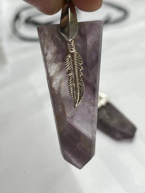 Colgante Amatista chevron con charm