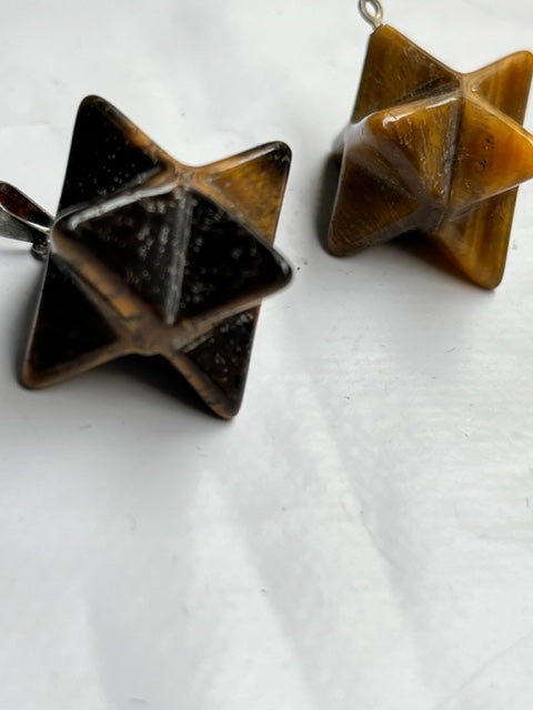 Colgante Merkabá de ojo de tigre