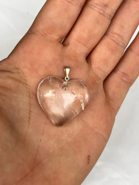 Colgante corazón cuarzo cristal