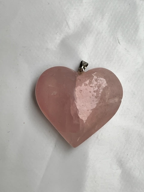 Colgante corazón de Cuarzo rosa