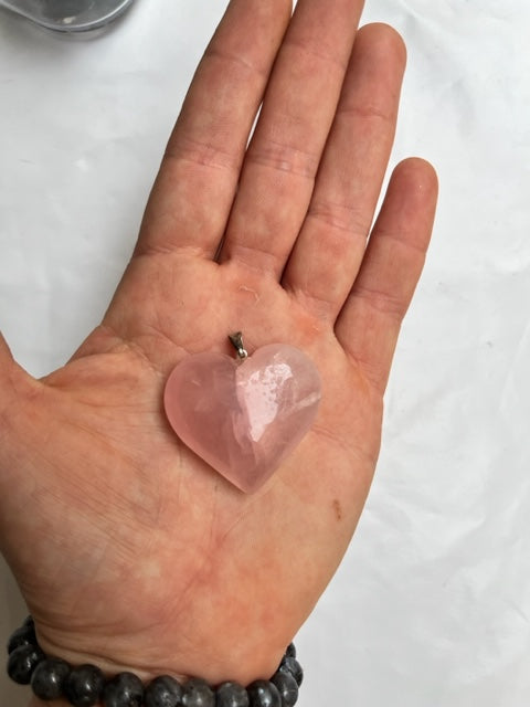 Colgante corazón de Cuarzo rosa