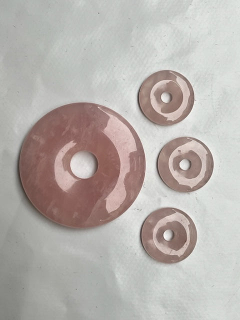 Colgante Donut Cuarzo rosa