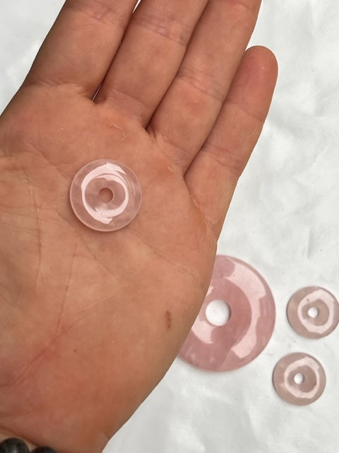 Colgante Donut Cuarzo rosa