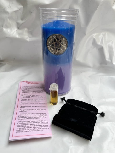 VELÓN TETRAGRAMMATÓN CON AMULETO PROTECCIÓN