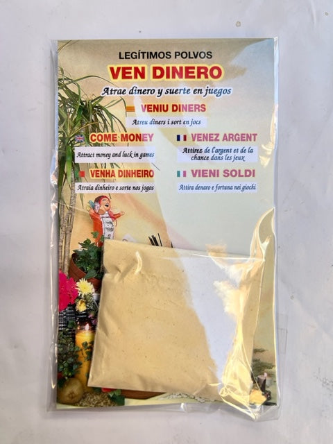Polvo VEN DINERO (Atrae dinero y suerte en juegos)
