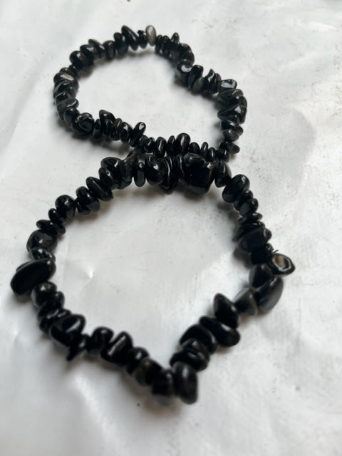 Pulsera chip obsidiana dorada
