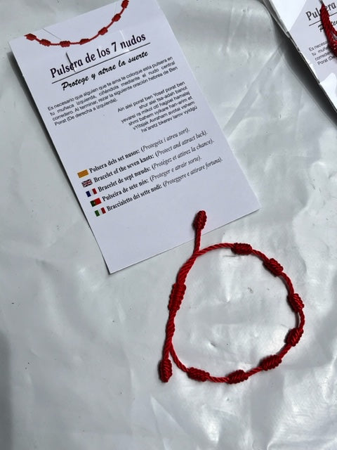 Pulsera roja 7 Nudos