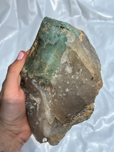 Aguamarina en Matriz de cuarzo ahumado