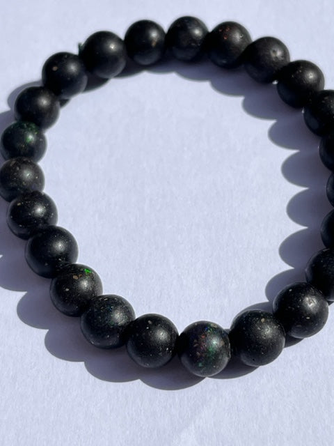 Pulsera de ópalo negro bola 8mm