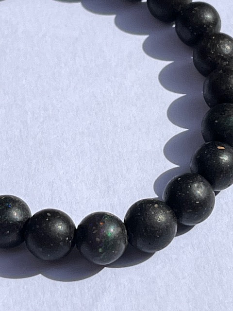 Pulsera de ópalo negro bola 8mm