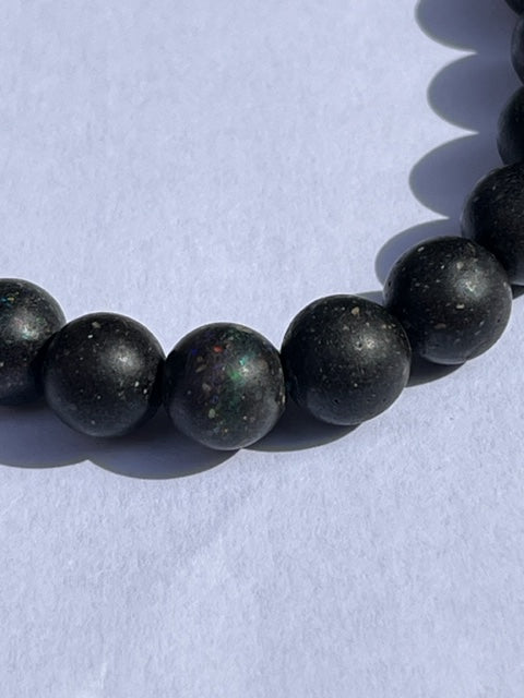 Pulsera de ópalo negro bola 8mm