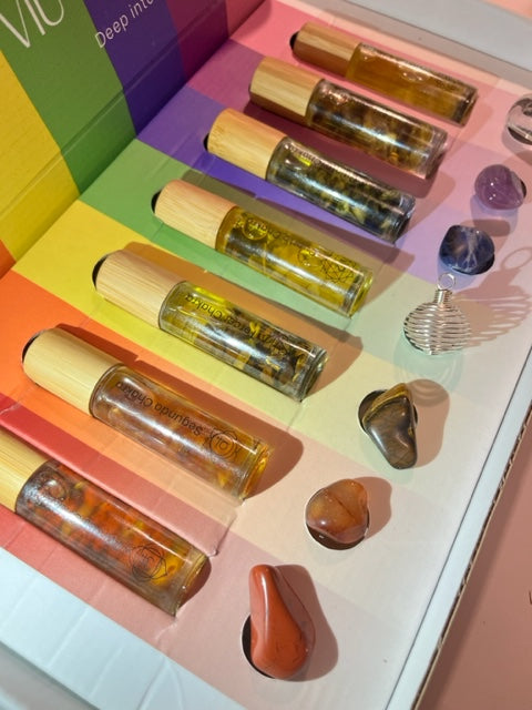 Kit 7 Chakras + minerales y colgante Vega Luna Dream Vega Luna Dream ACEITES RITUALES