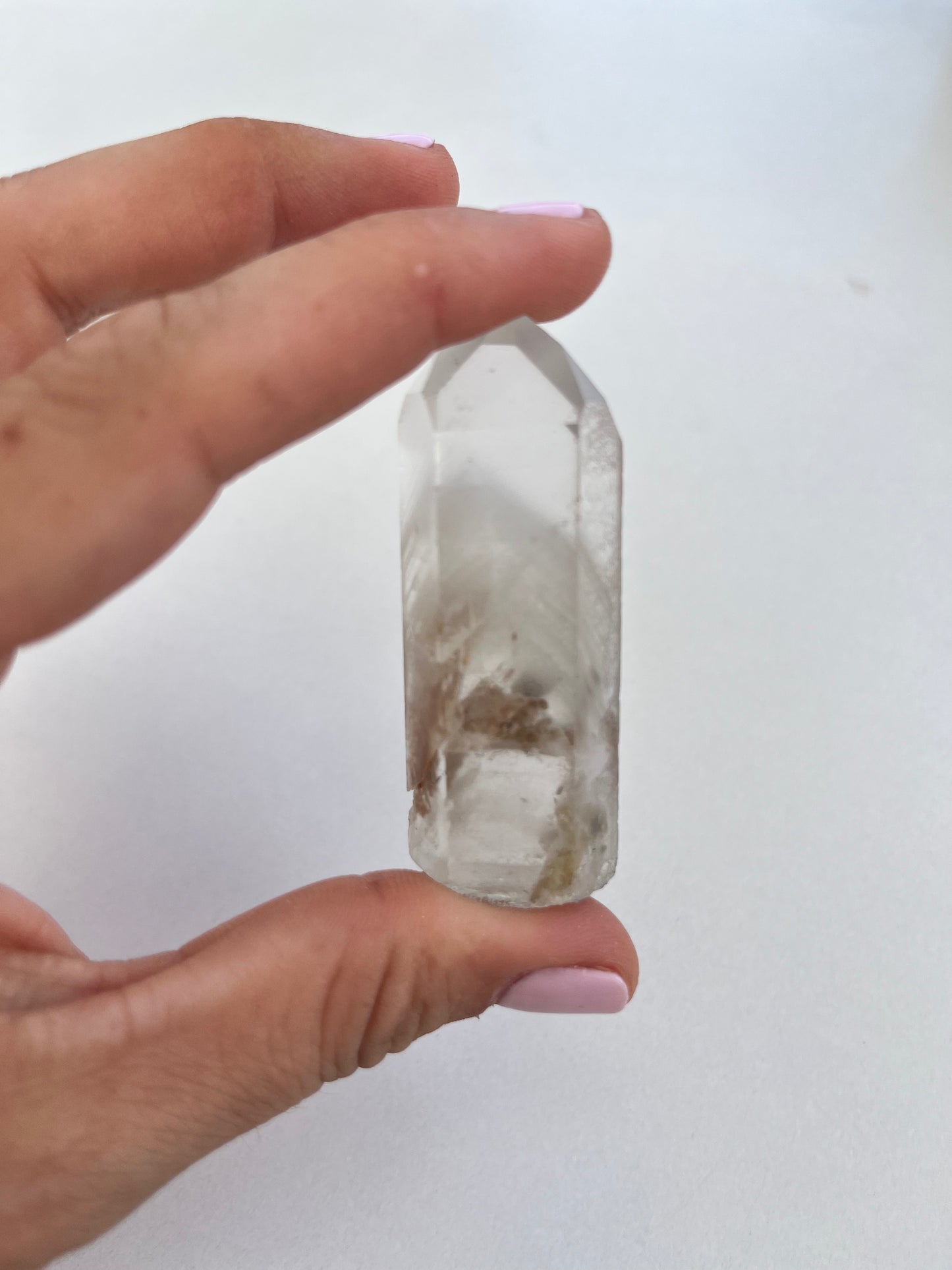 Punta de cuarzo cristal Fantasma y chamanico
