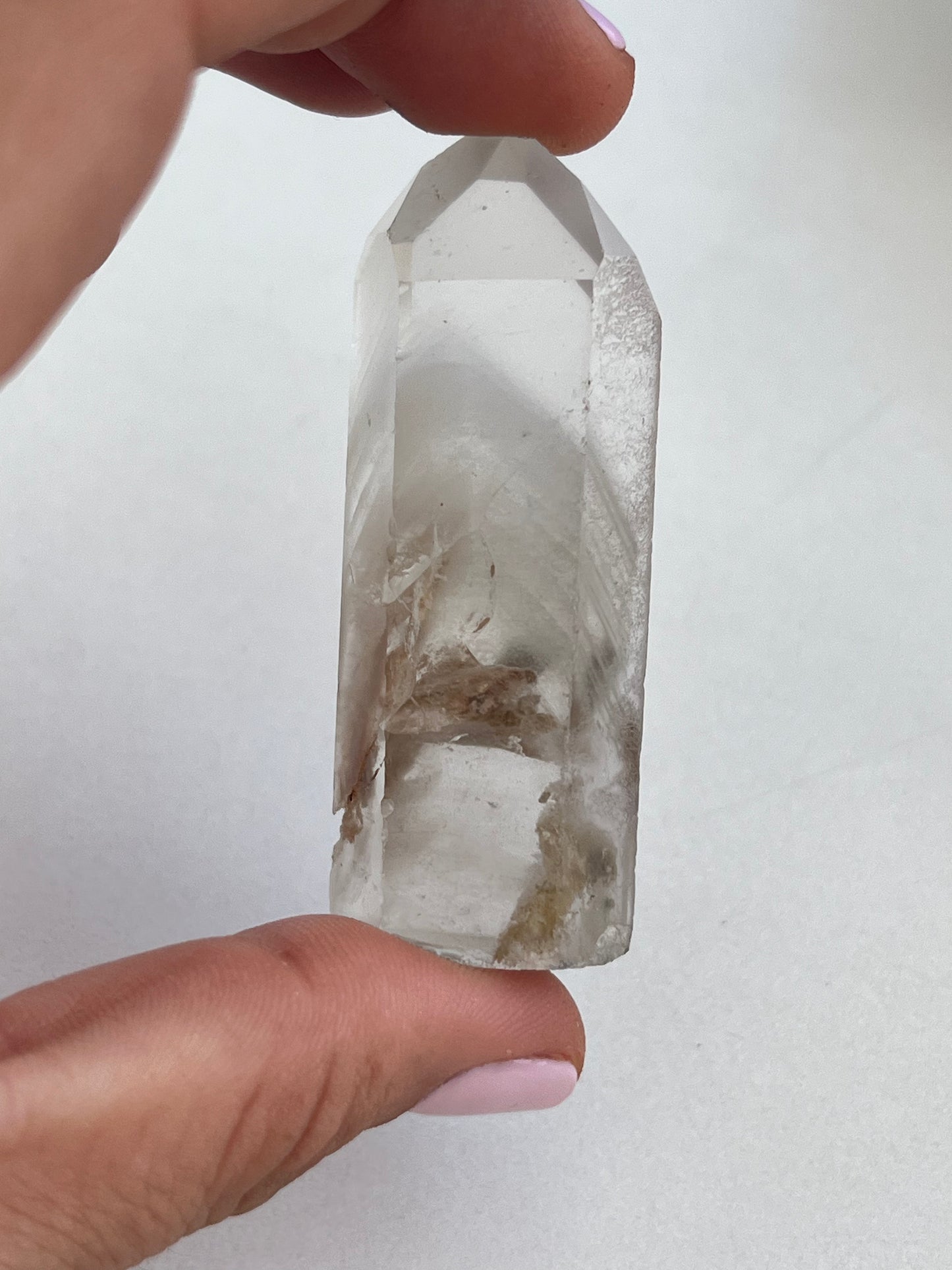 Punta de cuarzo cristal Fantasma y chamanico