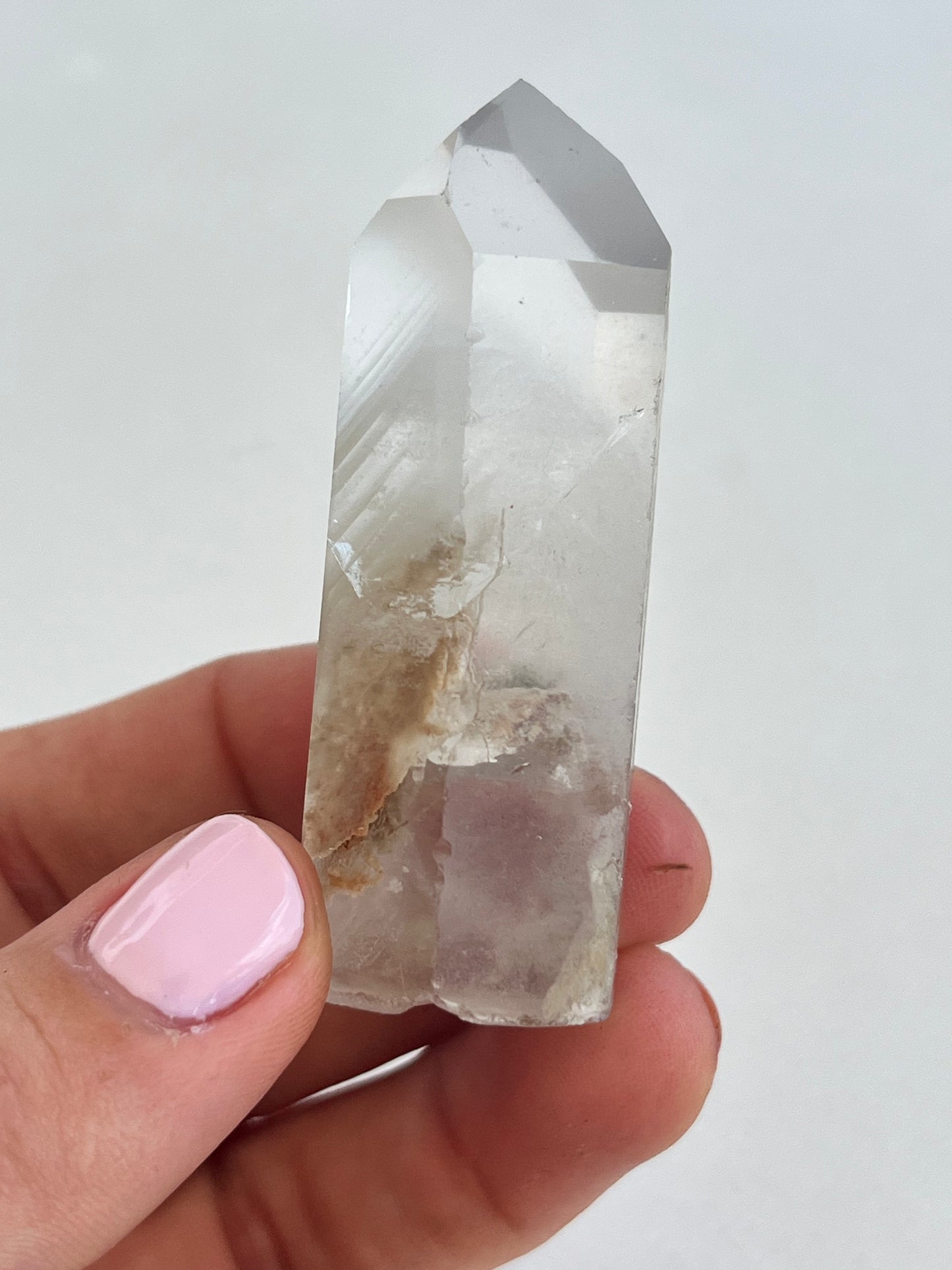 Punta de cuarzo cristal Fantasma y chamanico
