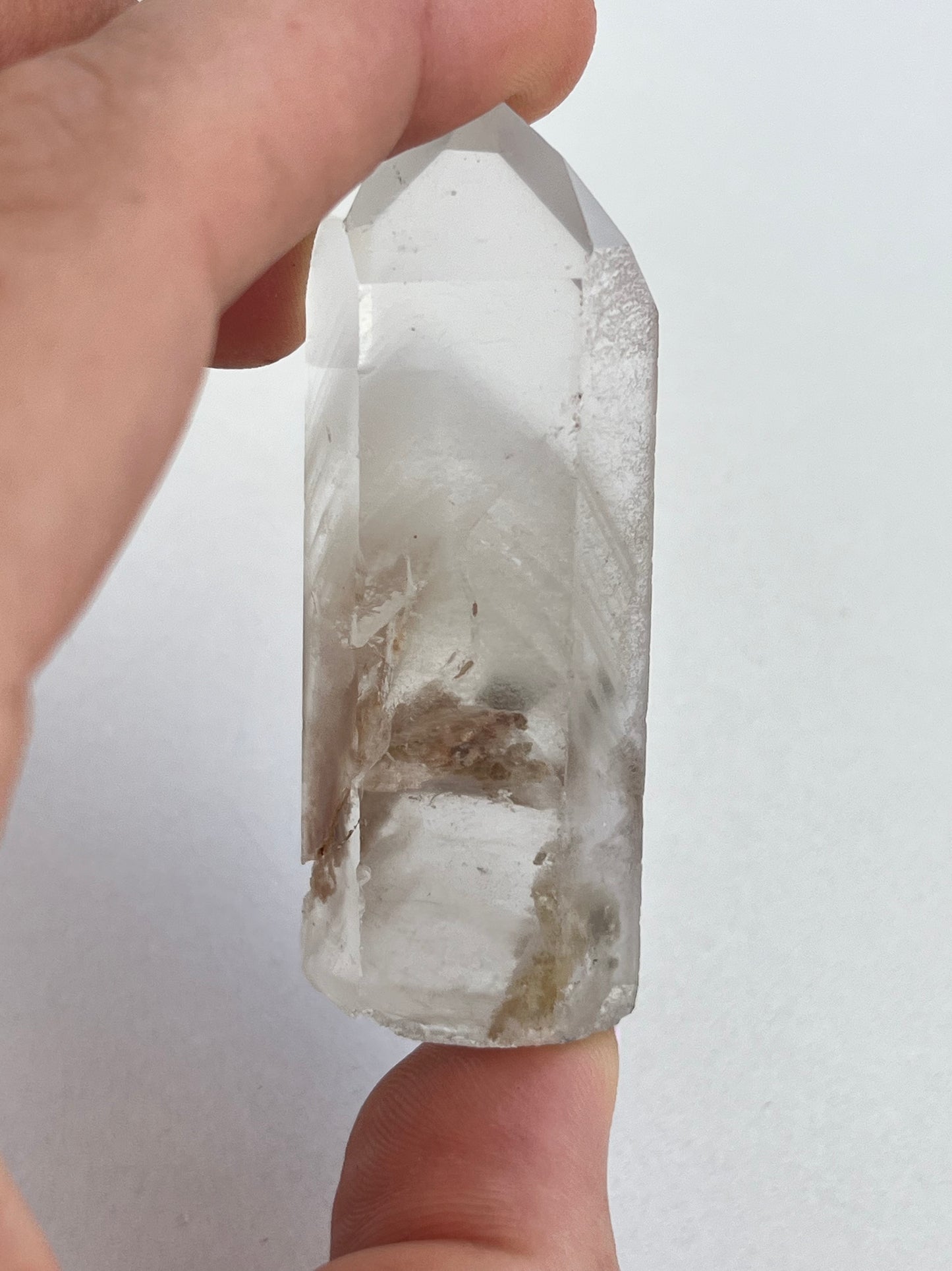 Punta de cuarzo cristal Fantasma y chamanico