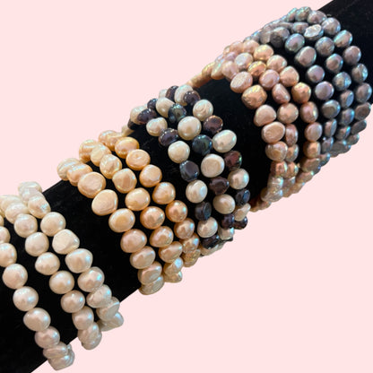 Pulsera de perlas barrocas  de río naturales cultivadas