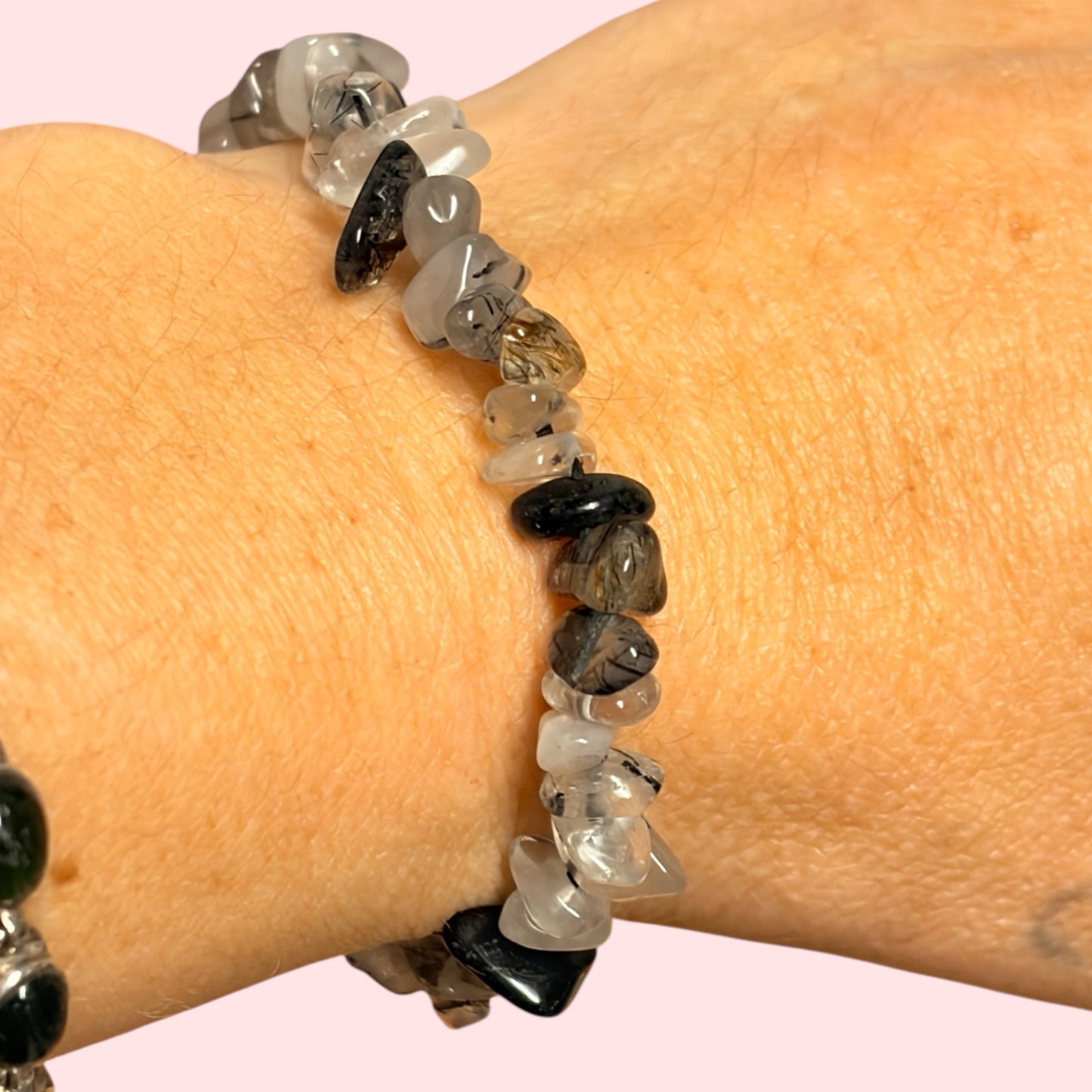 Pulsera chip de Cuarzo turmalinado