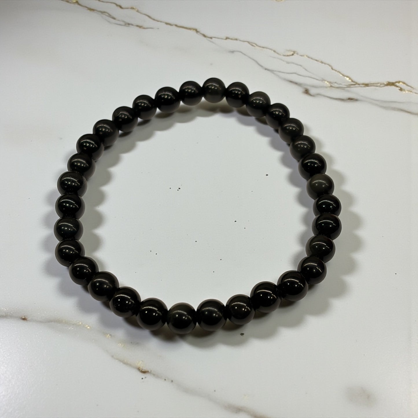 Pulsera bolita de obsidiana arcoíris 6mm