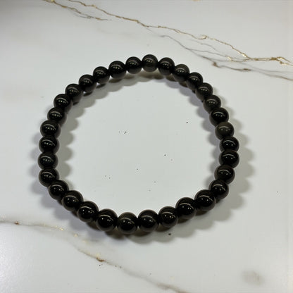 Pulsera bolita de obsidiana arcoíris 6mm