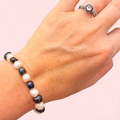 Pulsera de perlas barrocas  de río naturales cultivadas