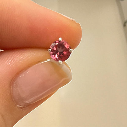 Pendientes de topacio rosa natural en plata de ley 925