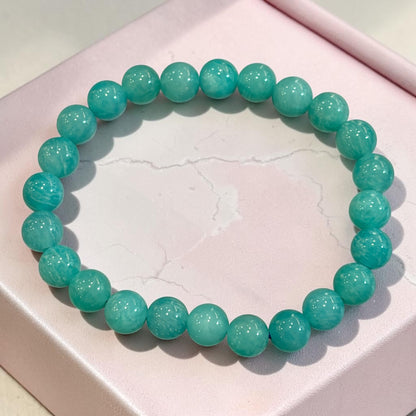 Pulsera amazonita bolita (comunicación y limpieza)