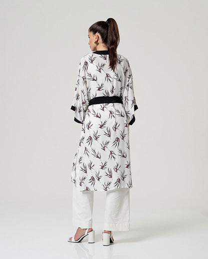 kimono fluido con cinturón