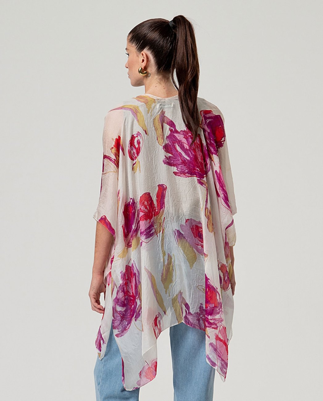 Kaftan abierto estampado BLANCO FLORAL