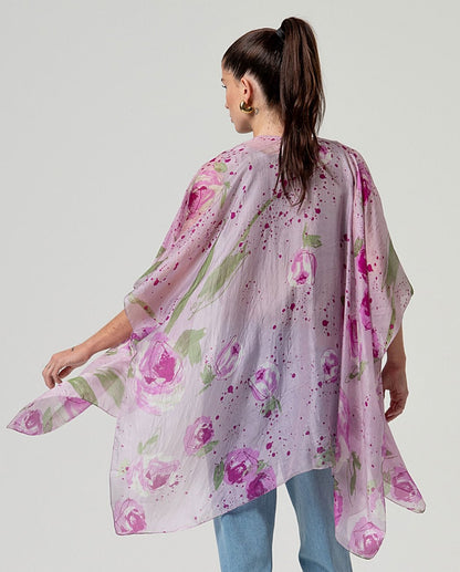 Kaftan abierto estampado ROSA