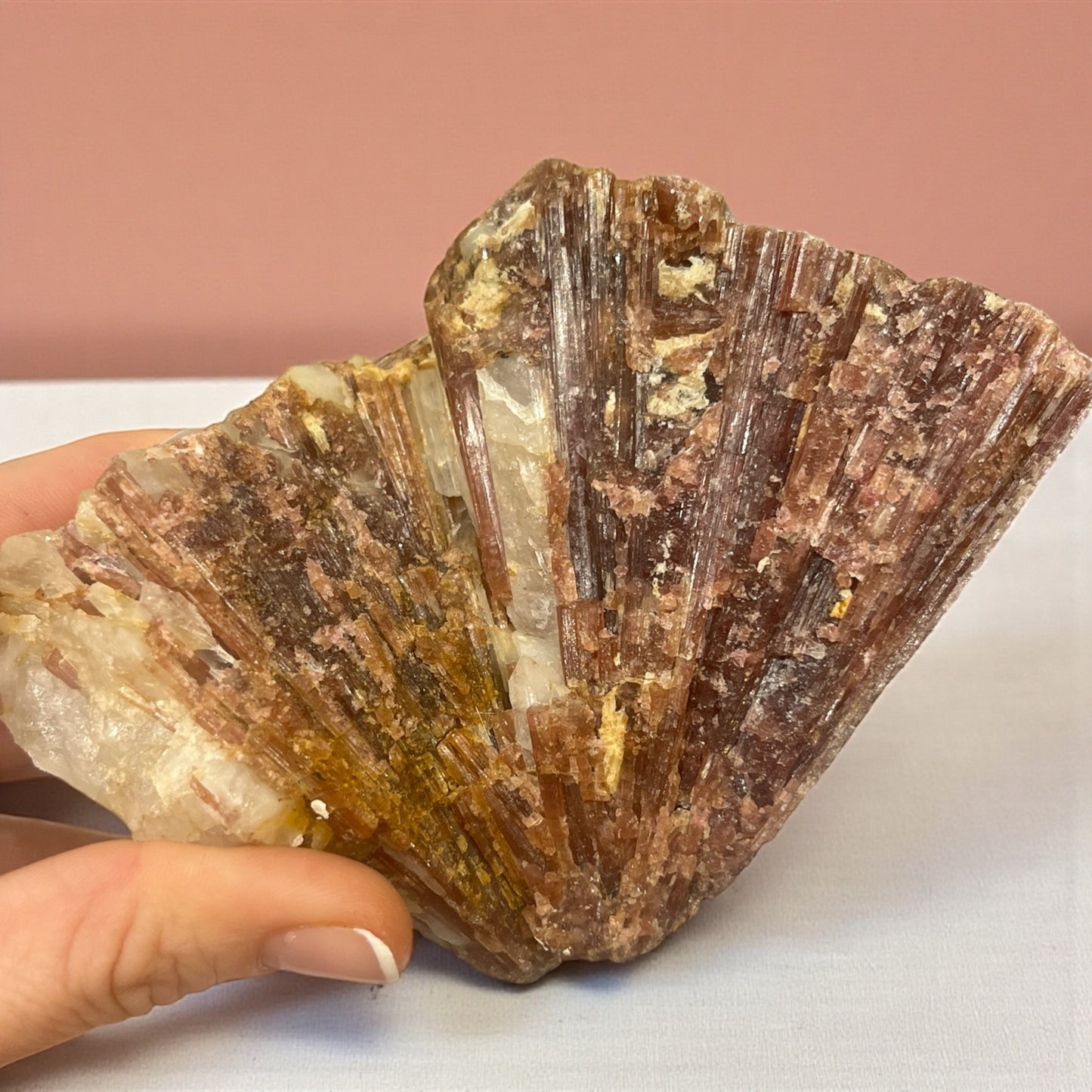 Turmalina rosa en Matriz de cuarzo colección privada