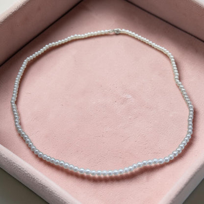 Collar de perlas naturales de río  y plata de ley 925