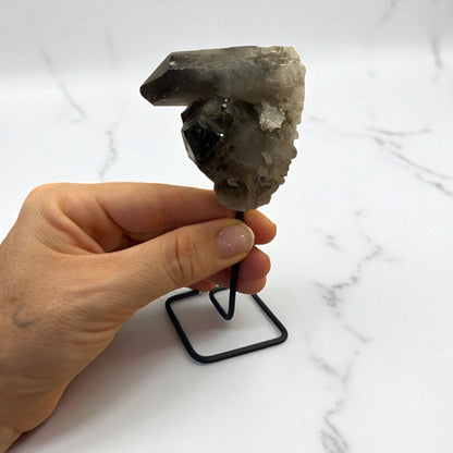Mini Drusa de Cuarzo ahumado con peana