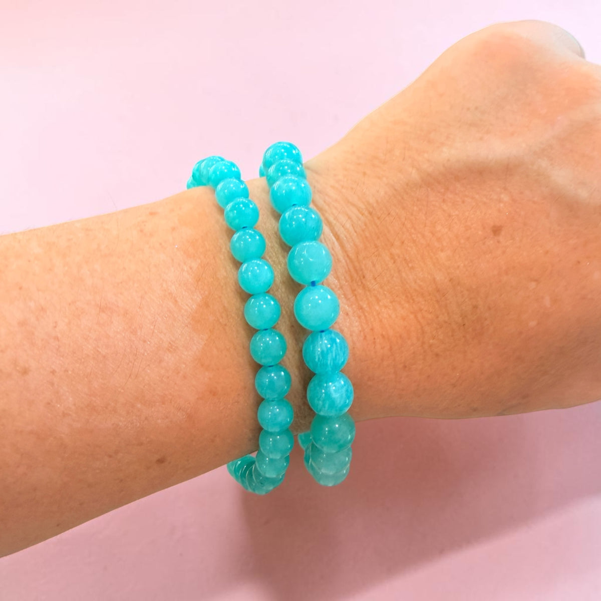 Pulsera amazonita bolita (comunicación y limpieza)