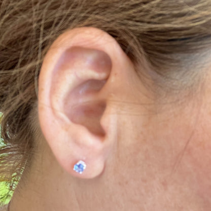Pendientes de tanzanita y plata de ley 925