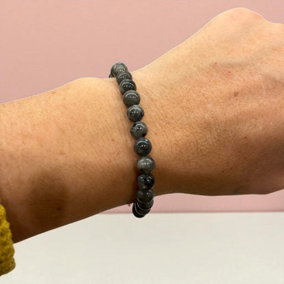 Pulsera bolita de Larvikita 6mm  dones psíquicos (varios modelos)