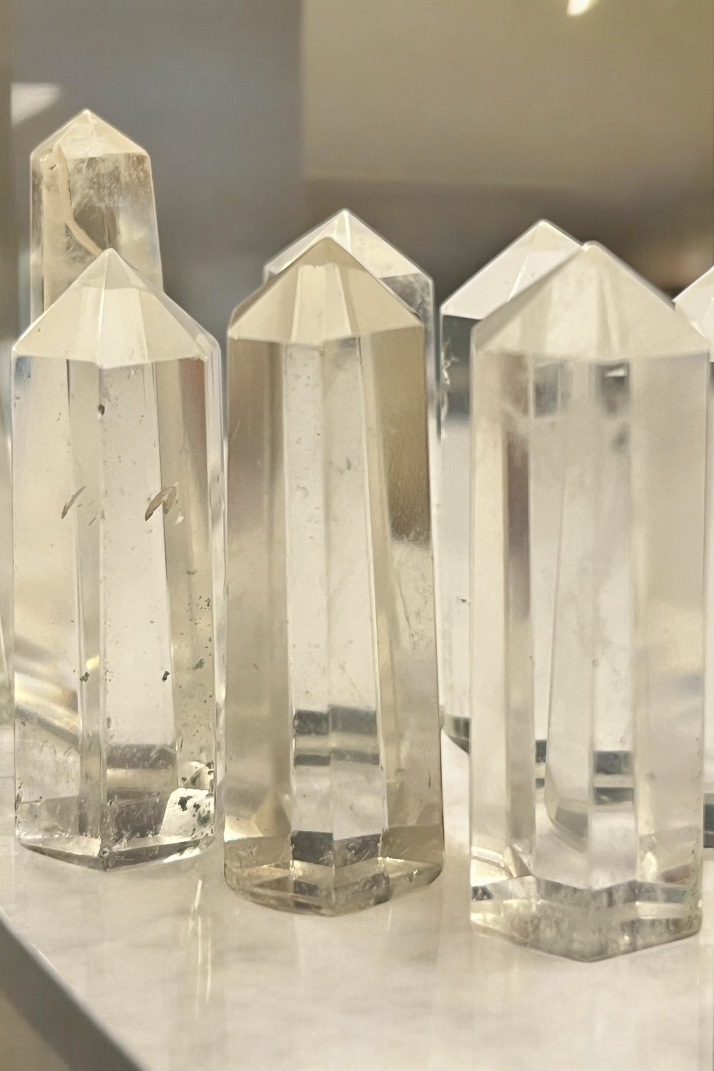 Puntas de cuarzo cristal generador 6 facetas AA 98% pureza para Tameana